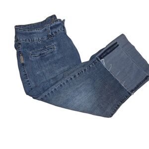 Vintage 90's Bubble Gum USA Cuffed Capri Denim Blue Jeans Size 16